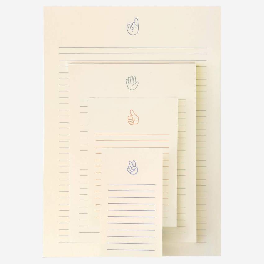 Bloco de notas A5 - 45 folhas - Motivo mão - Design by Floriane Jacques  