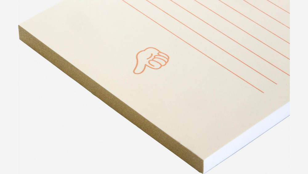 Notitieboekje A6-formaat - 45 vellen - Motief hand - Design by Floriane Jacques  
