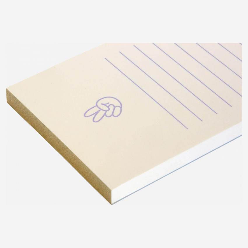 Mini bloco de notas - 45 folhas - Motivo mão - Design by Floriane Jacques