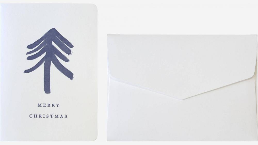 Tarjeta "Merry christmas" con sobre blanco - Design by Floriane Jacques