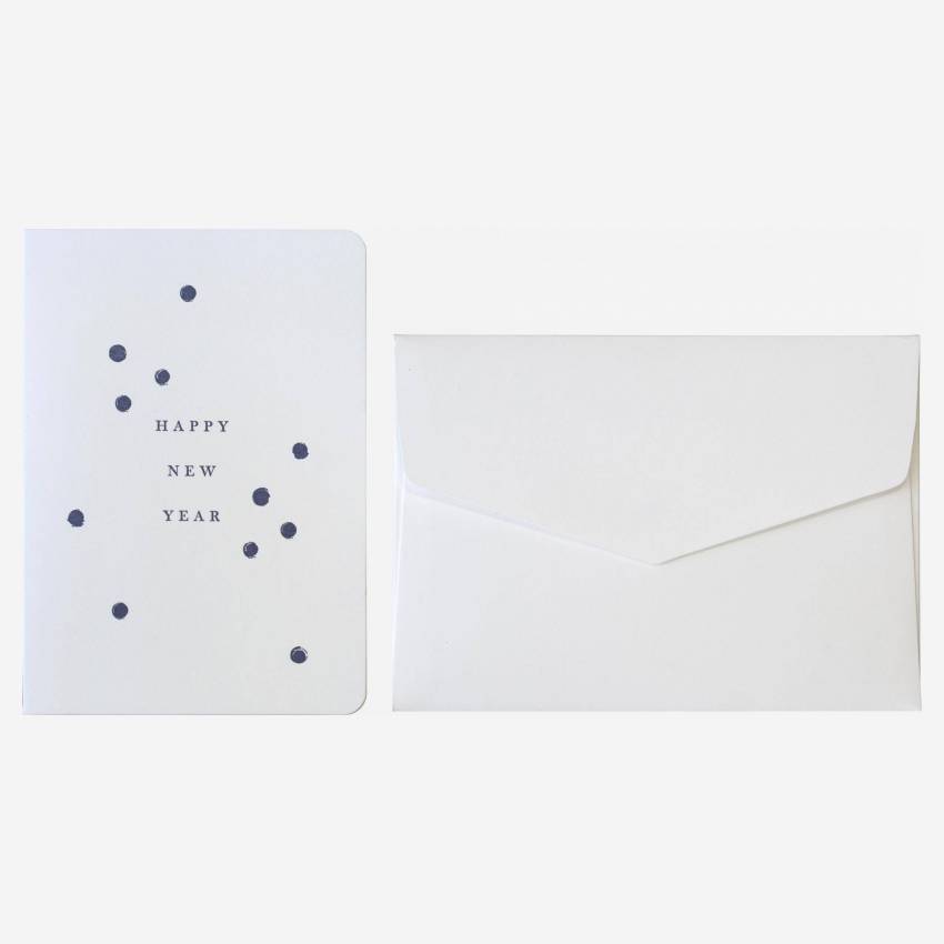 Biglietto di auguri di buon anno con busta bianca - Design by Floriane Jacques