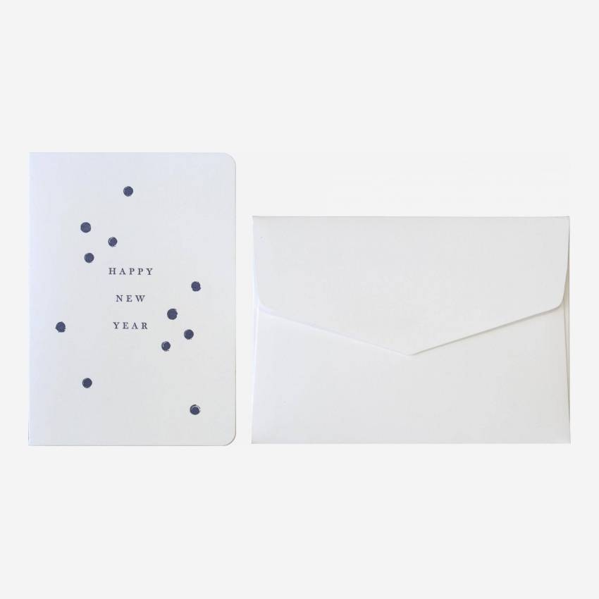 Kaart “Happy New Year” met witte enveloppe - Design by Floriane Jacques