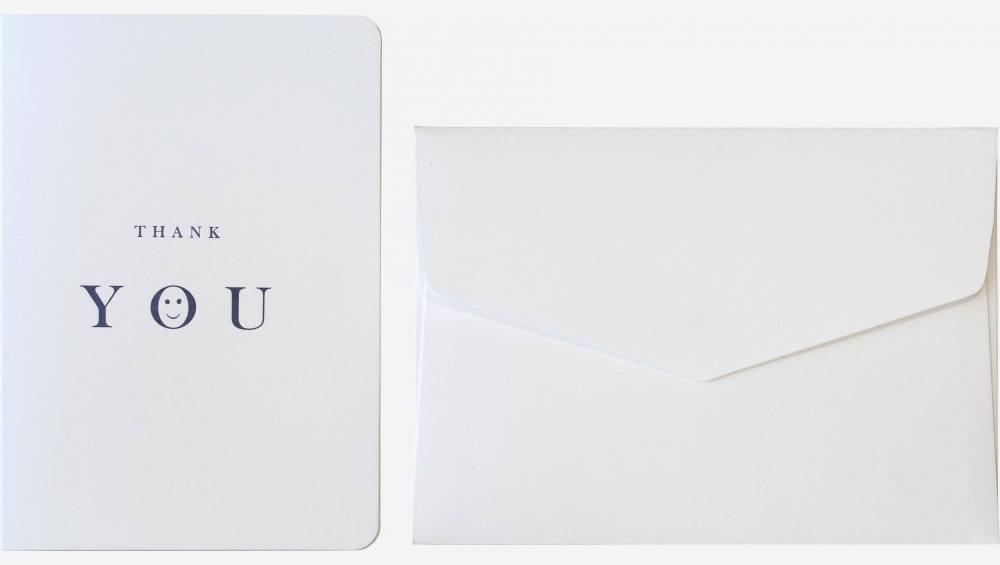 Biglietto di ringraziamento con busta bianca - Design by Floriane Jacques