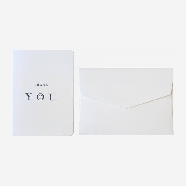 Postal ”Thank you” com envelope branco - Design by Floriane Jacques