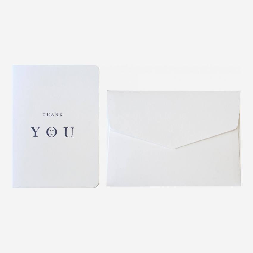 Karte "Thank you" mit weißem Umschlag - Design von Floriane Jacques