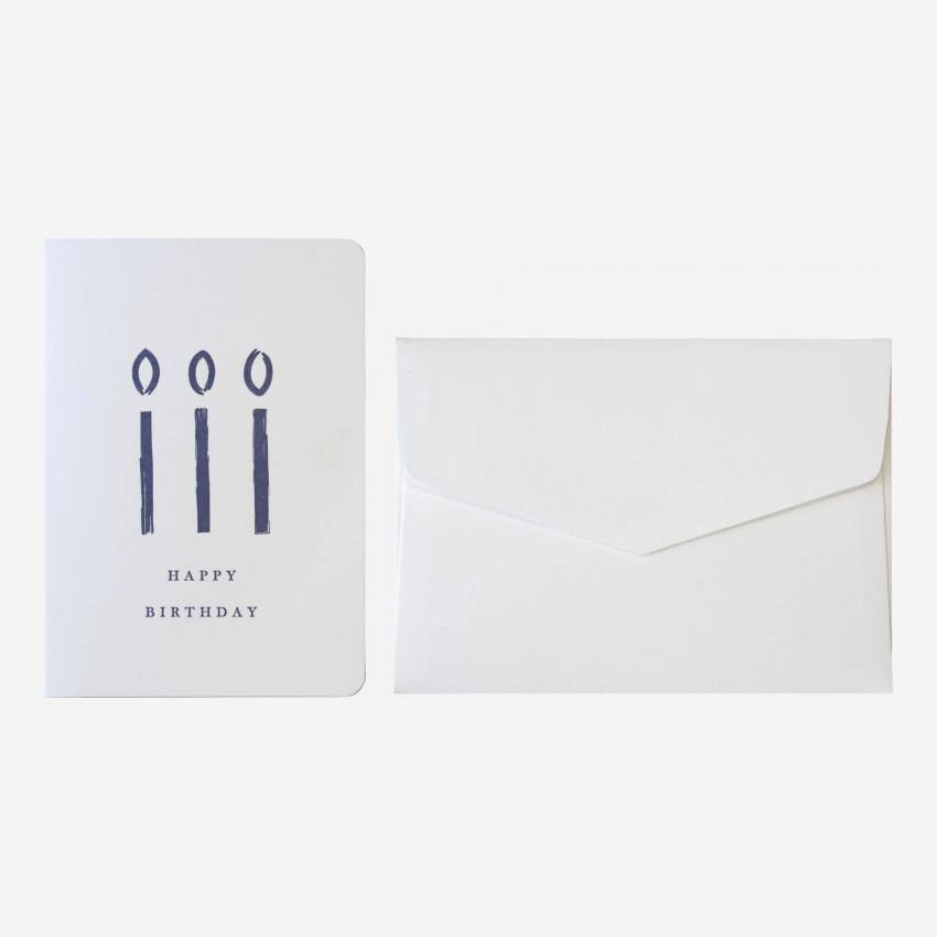 Postal “Happy birthday” com envelope branco - Design by Floriane Jacques
