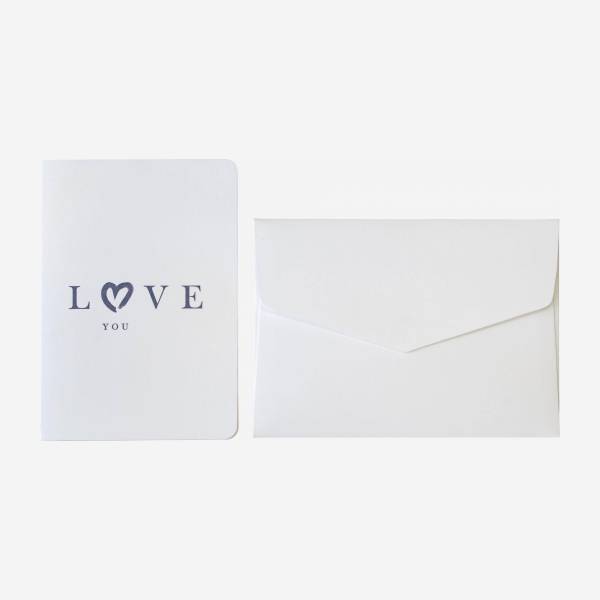 Postal ”love you” com envelope branco - Design by Floriane Jacques