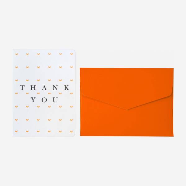 Tarjeta "Thank you" con sobre naranja - Design by Floriane Jacques 