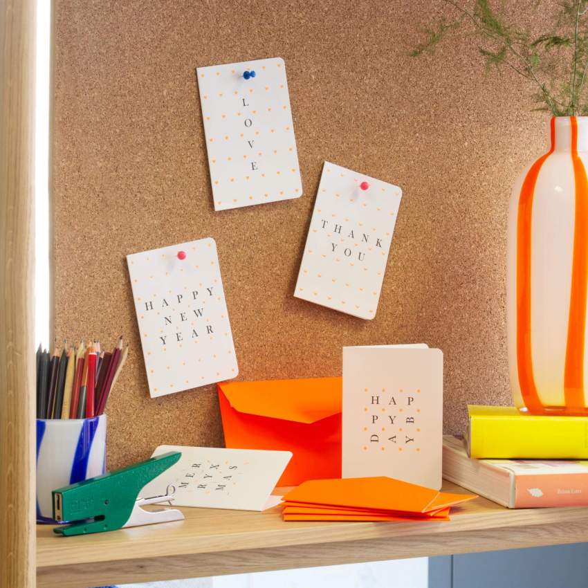 Kaart “Thank you” met oranje enveloppe - Design by Floriane Jacques 
