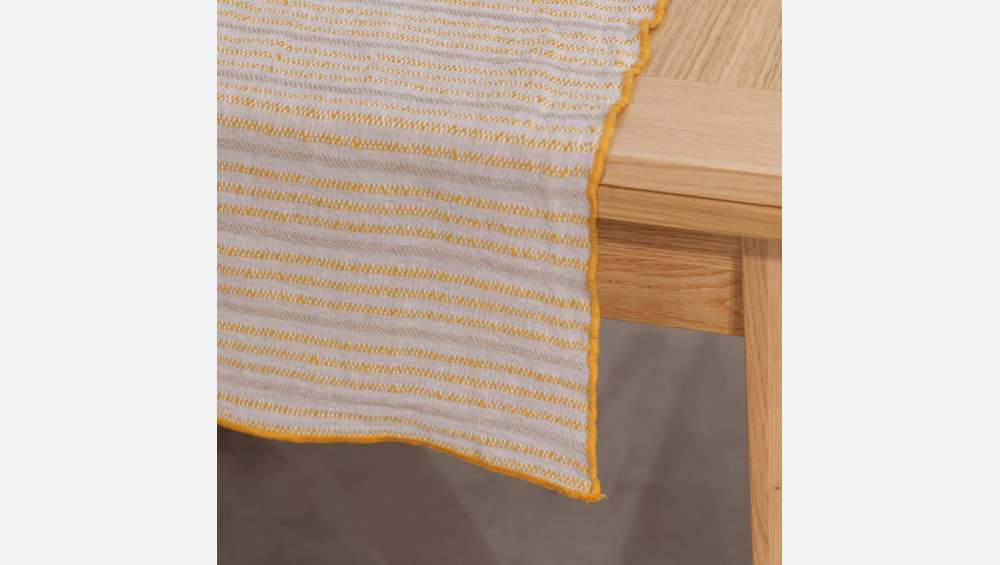 Caminho de mesa em linho - 40 x 140 cm - Branco e cor de laranja