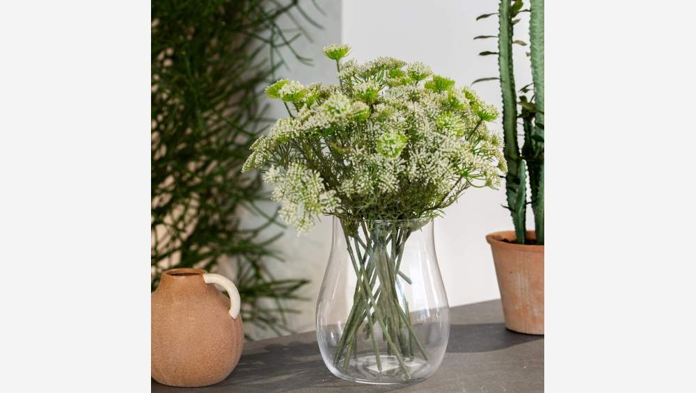 Vase en verre soufflé bouche  - 22 cm - Transparent