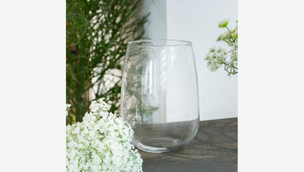 Vaso in vetro soffiato - 33 cm - Trasparente