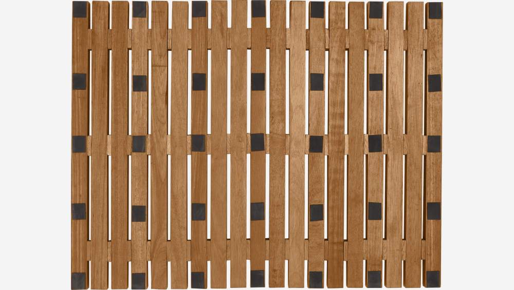 Tappeto da bagno in legno a forma di anatra - 45 x 59 cm - Naturale
