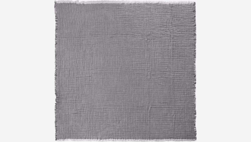 Dessus de lit en gaze de coton - 200 x 200 cm - Blanc et noir - Design by Floriane Jacques