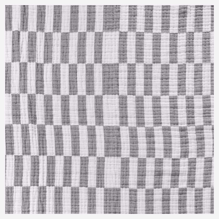 Sprei van katoenen gaas - 200 x 200 cm - Wit en zwart - Design by Floriane Jacques