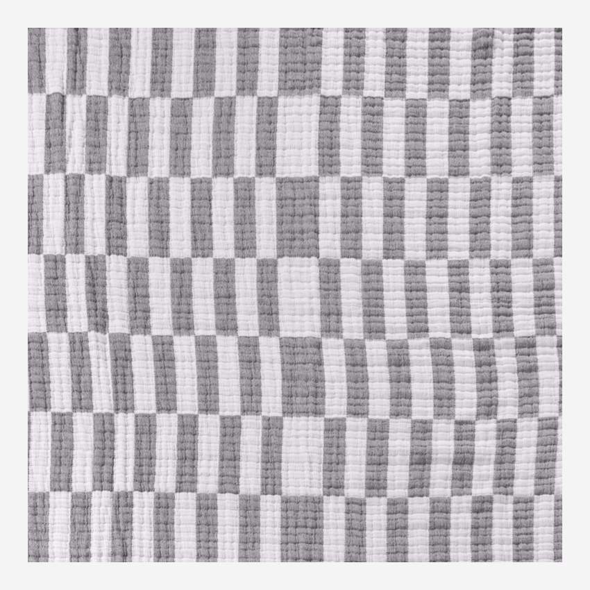 Dessus de lit en gaze de coton - 200 x 200 cm - Blanc et noir - Design by Floriane Jacques