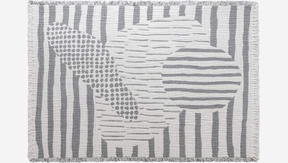 Plaid in garza di cotone - 130 x 170 cm - Motivo di Floriane Jacques