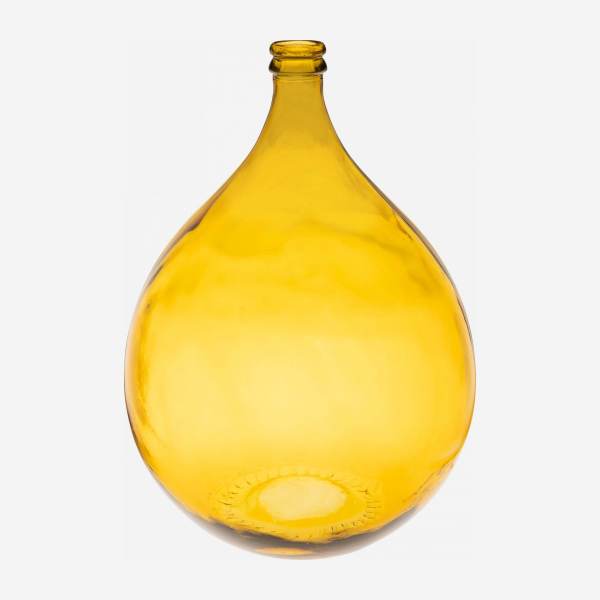 Jarrón damajuana de vidrio reciclado – 40 x 56 cm – Amarillo